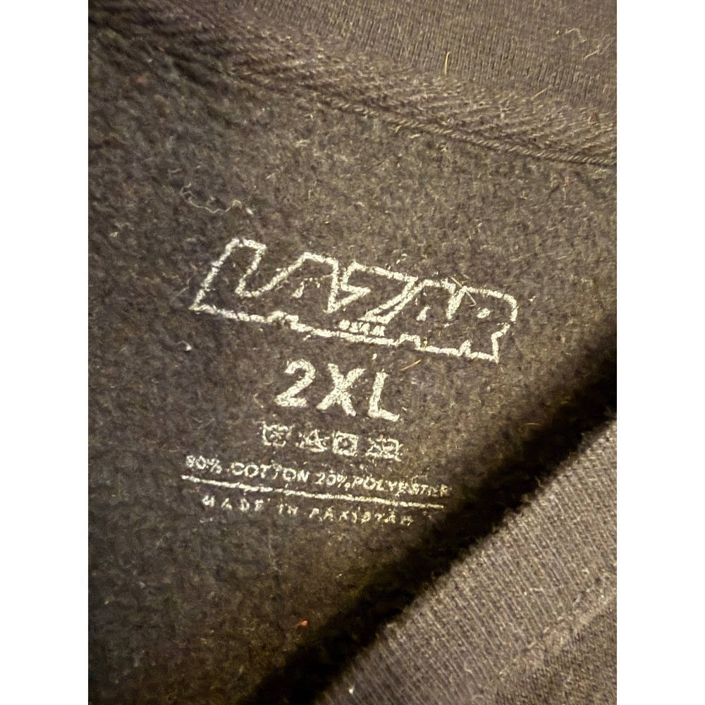 Lazar Beam Lazar Logo Black Crewneck Sweatshirt Unisex 2XL Globe Sleeve Graphic - Picture 5 of 5